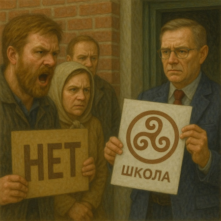 Почему трискель запретили в школьном логотипе? Родительский бунт