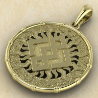 Громовик летящий на солнце из золота