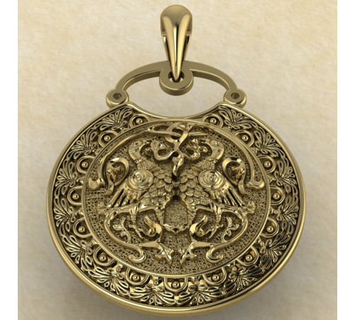 Подвеска Колт Два голубка на дереве жизни золото