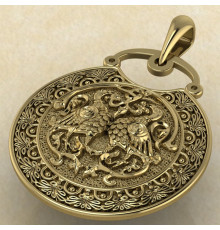 Подвеска Колт Два голубка на дереве жизни золото