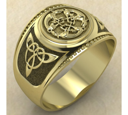 Печатка Стая волков золото