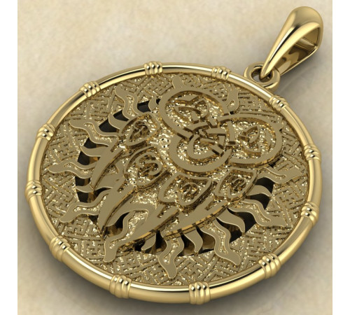 Печать Велеса волк золото