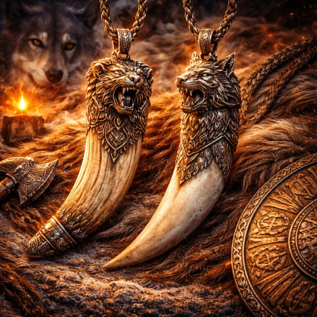 Мужественная грудь: нательный оберег из зуба моржа или клыка волка?