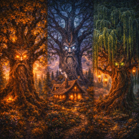 Священные семейные деревья: дуб, ясень и ива в роли защитников дома