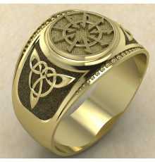 Печатка Волчий крюк золото