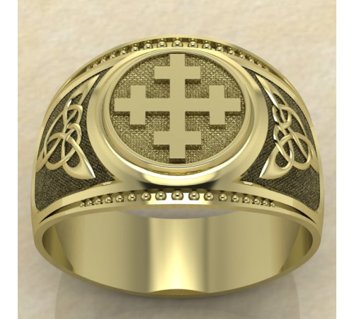Печатка Двенадцатиконечный крест золото