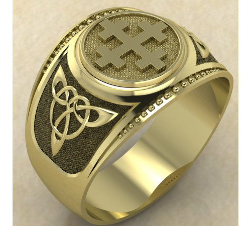 Печатка Двенадцатиконечный крест золото