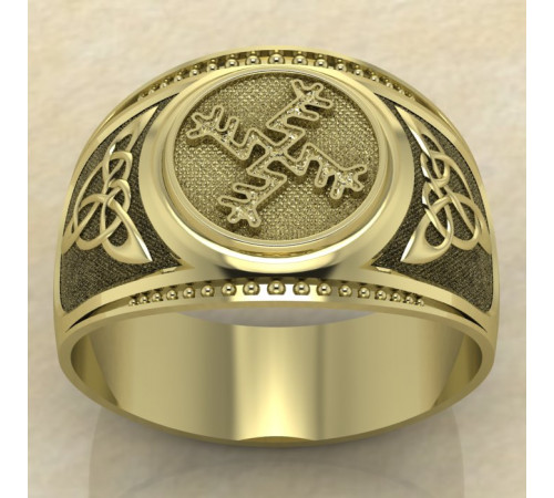 Печатка Денежная свастика золото