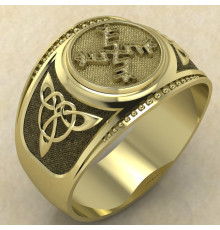 Печатка Денежная свастика золото