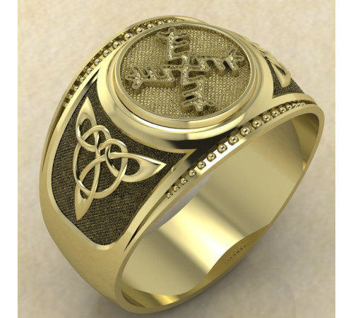 Печатка Денежная свастика золото