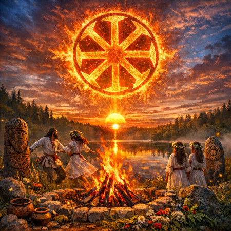 Коловрат и движение солнца на Купалу