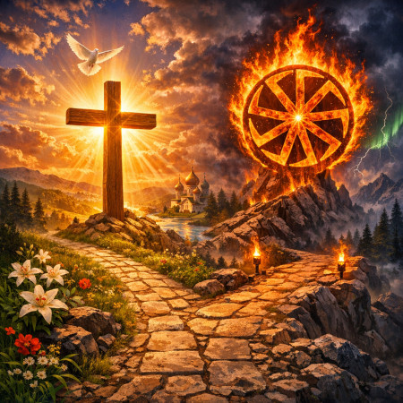Крест и коловрат: две дороги к Богу