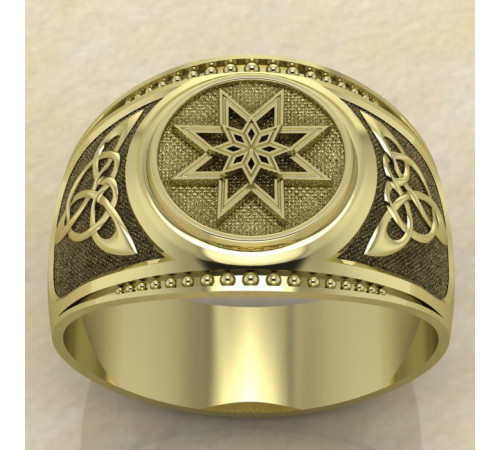 Печатка Алатырь щит золото