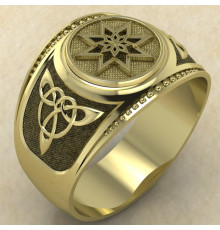 Печатка Алатырь щит золото