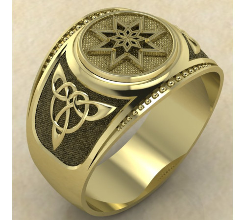 Печатка Алатырь щит золото