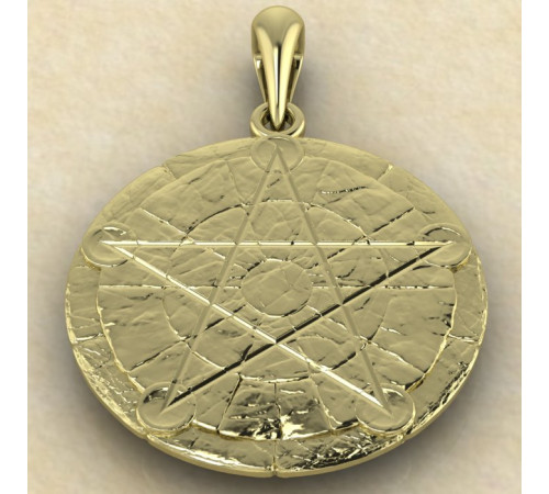 Пентаграмма на камне золото