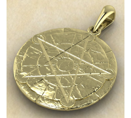 Пентаграмма на камне золото