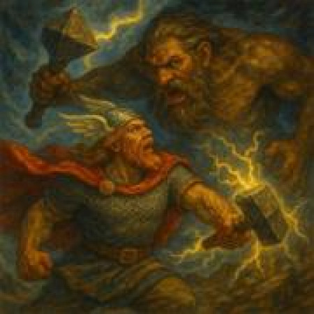 Поединок Тора с великаном Хрунгниром: борьба силы и коварства