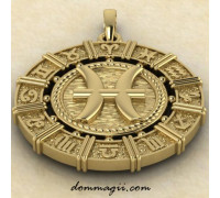 Зодиак Рыбы золото 21мм