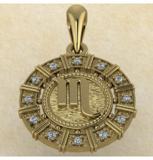 Зодиак Скорпион с бриллиантами