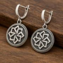 Серебряные серьги с сакральными символами Серебряные серьги с сакральными символами